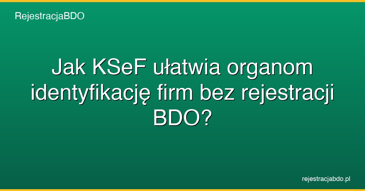 ksef identyfikacja firm bez bdo featured