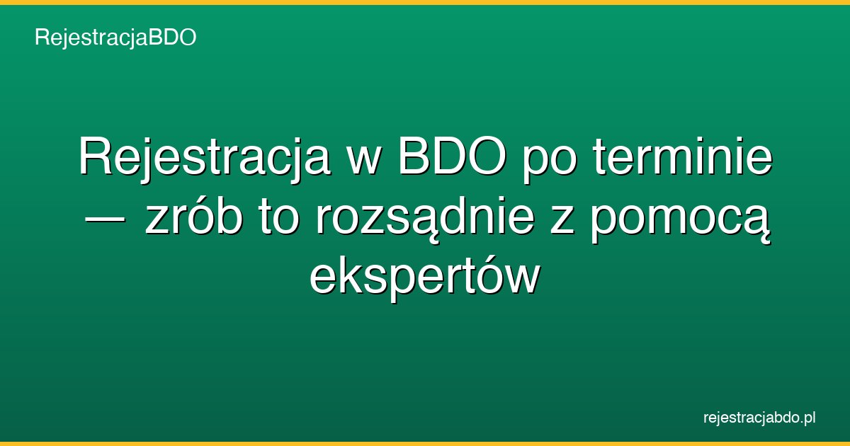 rejestracja w bdo po terminie zrob to rozsadnie z pomoca ekspertow featured