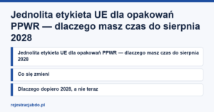 Karta artykułu: Jednolita etykieta UE dla opakowań PPWR — dlaczego masz czas do sierpnia 2028