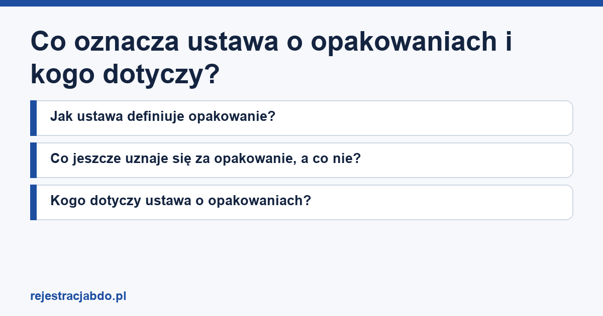 Plansza z tytułem artykułu: Co oznacza ustawa o opakowaniach i kogo dotyczy?