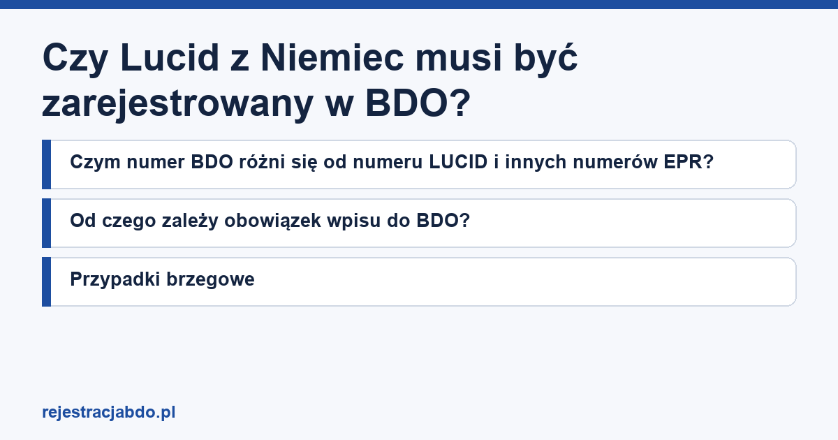 Plansza z tytułem artykułu: Czy Lucid z Niemiec musi być zarejestrowany w BDO?