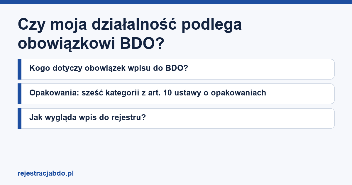 Plansza z tytułem artykułu: Czy moja działalność podlega obowiązkowi BDO?