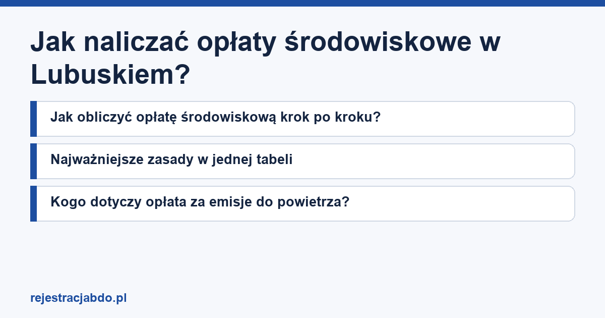 Plansza z tytułem artykułu: Jak naliczać opłaty środowiskowe w Lubuskiem?
