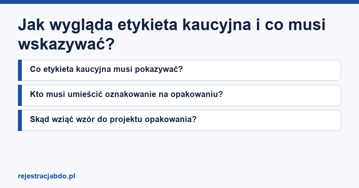 Plansza z tytułem artykułu: Jak wygląda etykieta kaucyjna i co musi wskazywać?