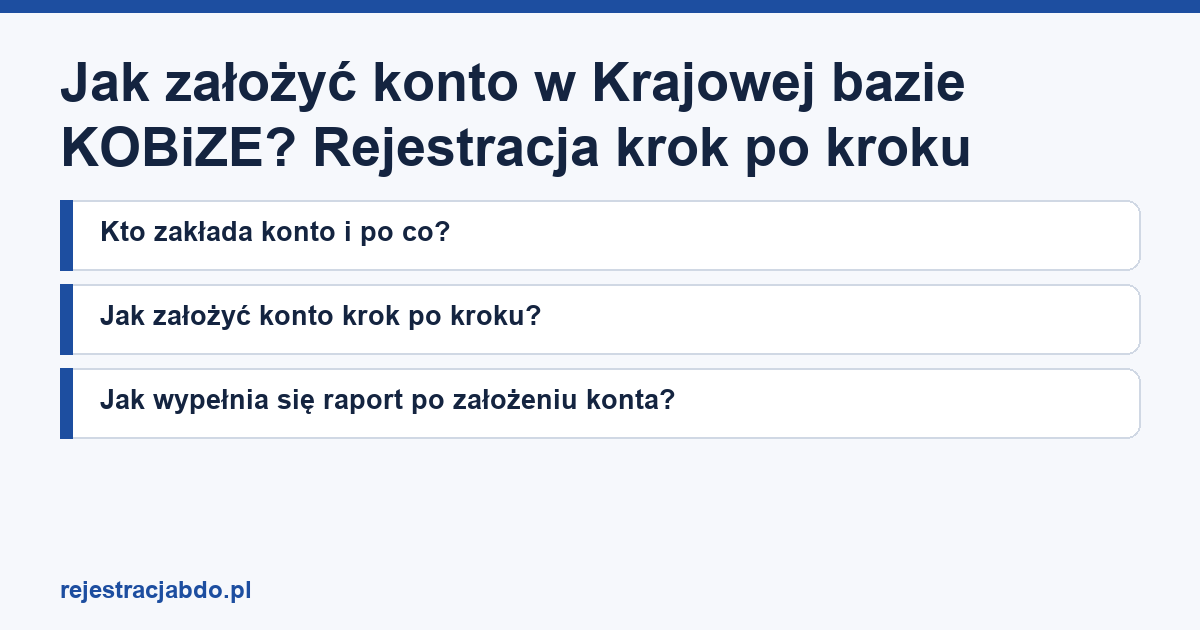 Plansza z tytułem artykułu: Jak założyć konto w Krajowej bazie KOBiZE? Rejestracja krok po kroku