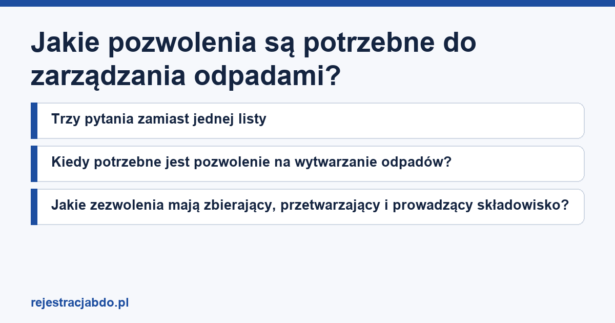Jakie pozwolenia są potrzebne do zarządzania odpadami?