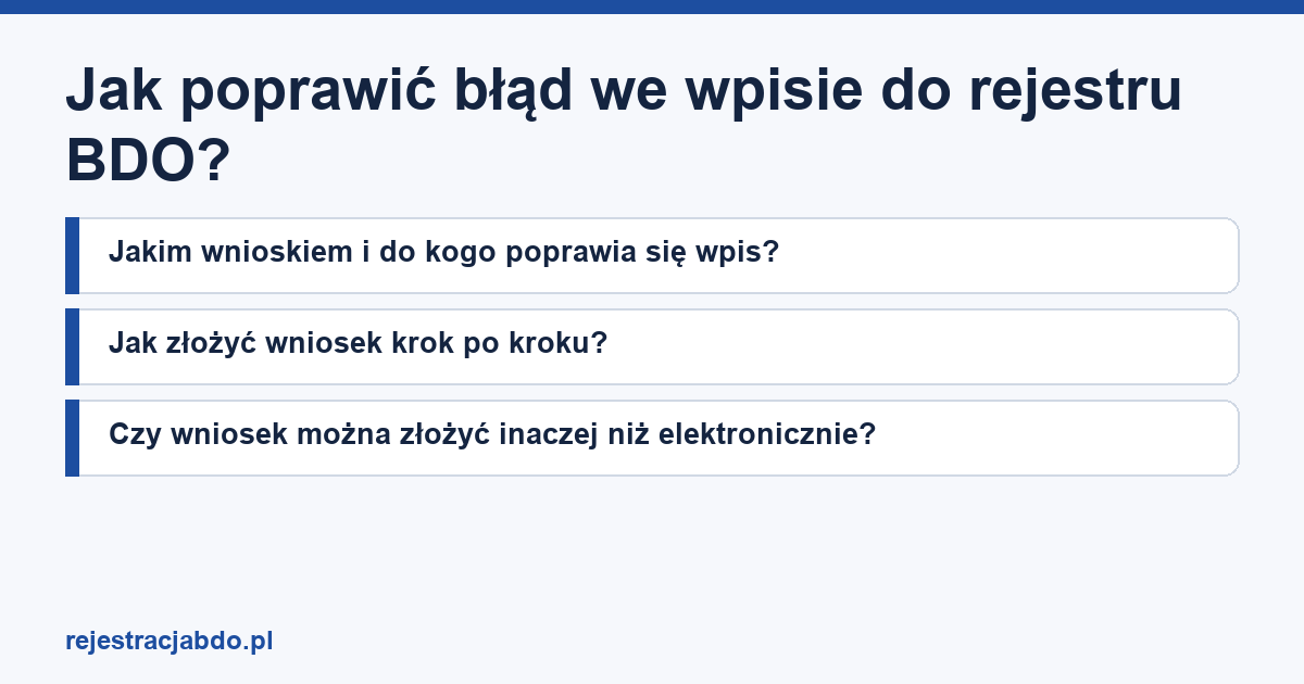 Karta artykułu: Jak poprawić błąd we wpisie do rejestru BDO?