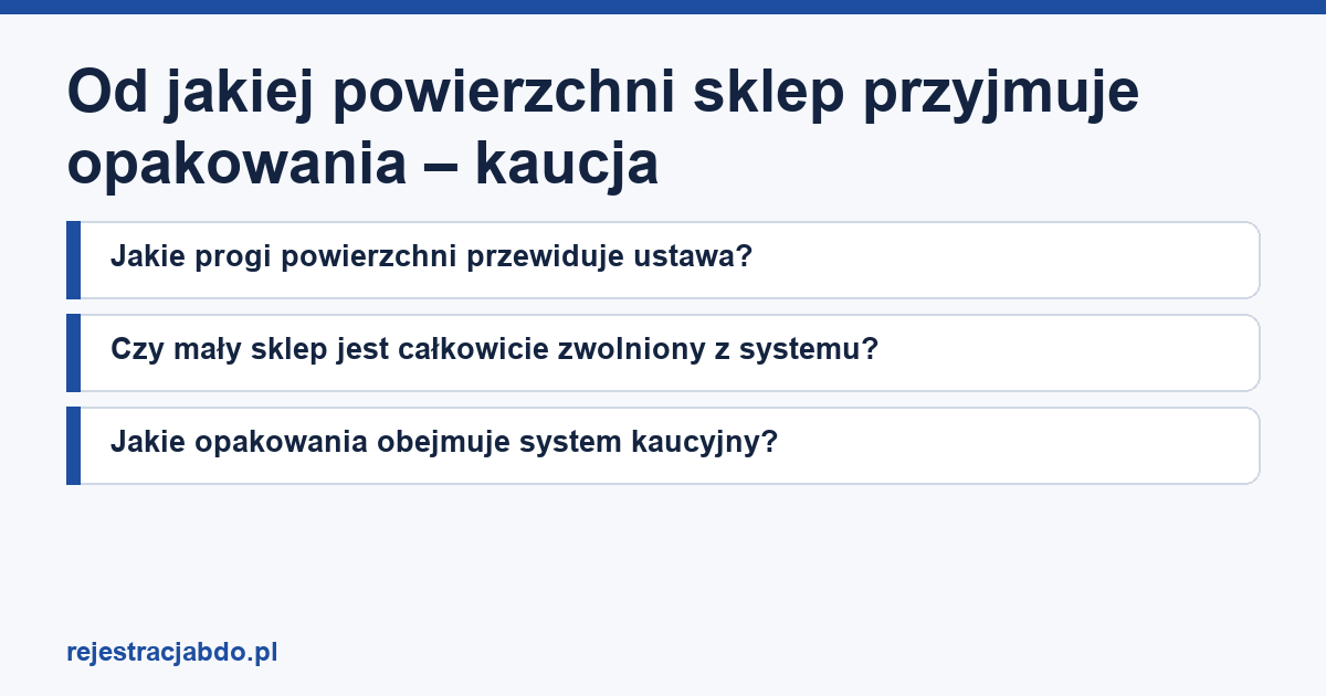 Karta artykułu: Od jakiej powierzchni sklep przyjmuje opakowania – kaucja