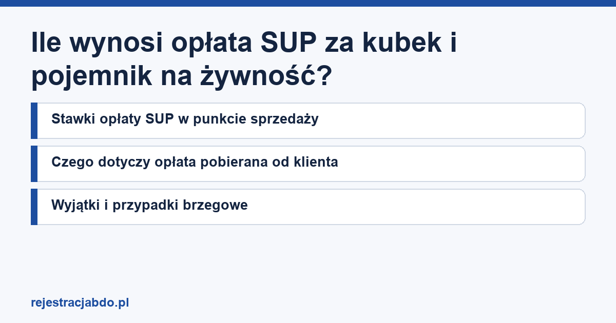 Karta artykułu: Ile wynosi opłata SUP za kubek i pojemnik na żywność?