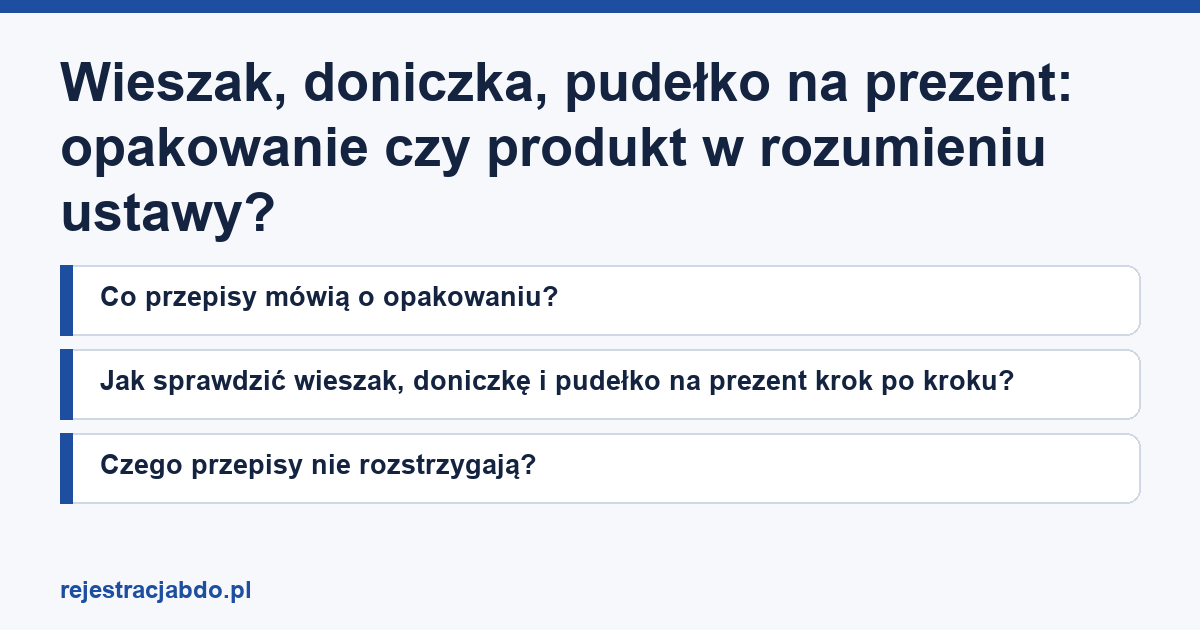 Karta artykułu: Wieszak, doniczka, pudełko na prezent: opakowanie czy produkt w rozumieniu ustawy?