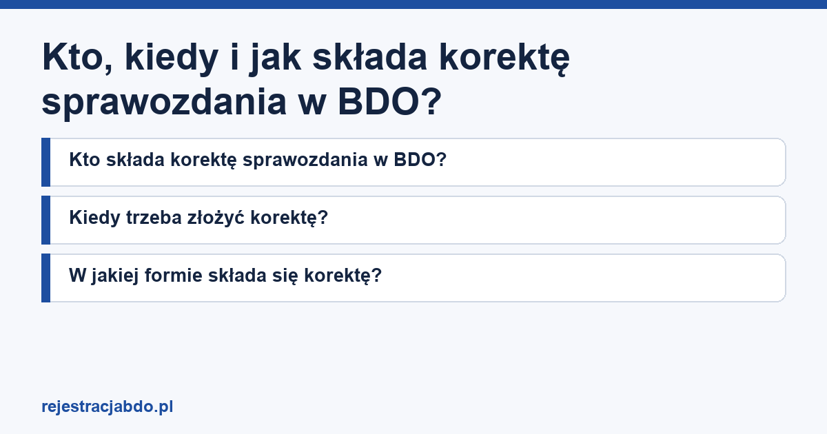 Karta artykułu: Kto, kiedy i jak składa korektę sprawozdania w BDO?