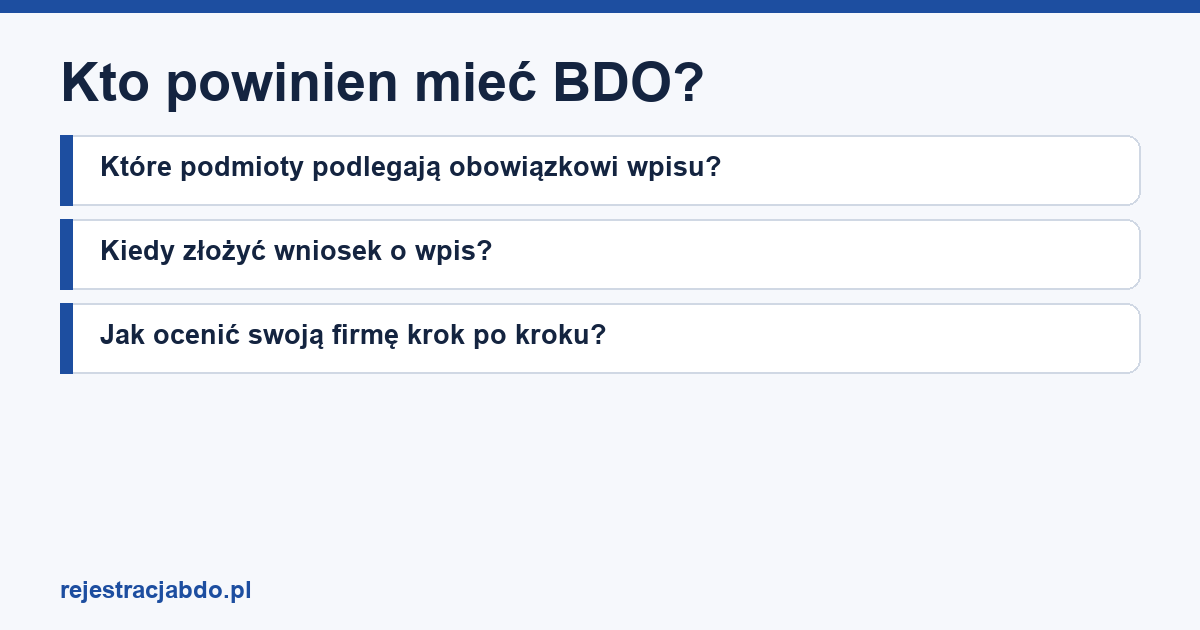 Karta artykułu: Kto powinien mieć BDO?