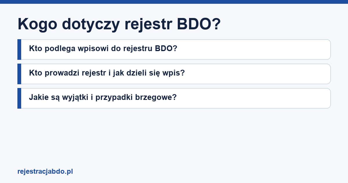 Karta artykułu: Kogo dotyczy rejestr BDO?
