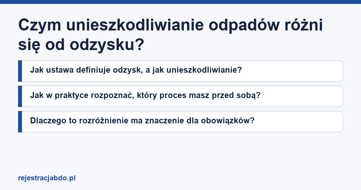 Karta artykułu: Czym unieszkodliwianie odpadów różni się od odzysku?