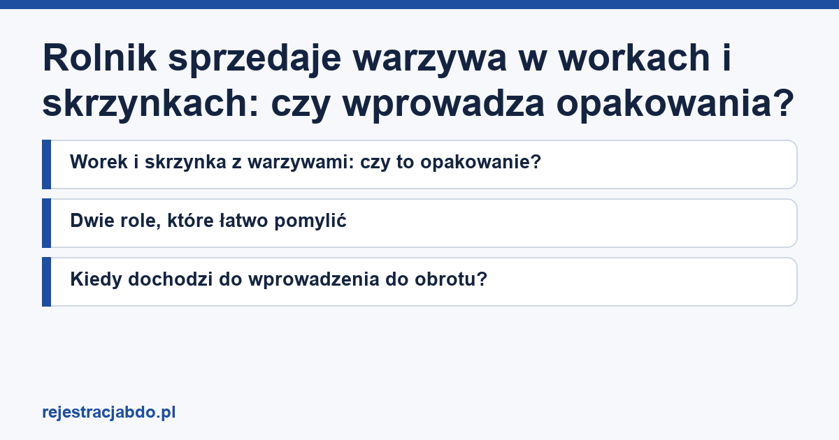 Karta artykułu: Rolnik sprzedaje warzywa w workach i skrzynkach: czy wprowadza opakowania?