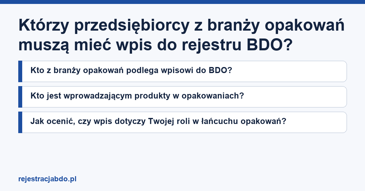Karta artykułu: Którzy przedsiębiorcy z branży opakowań muszą mieć wpis do rejestru BDO?