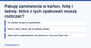 Karta artykułu: Pakuję zamówienia w karton, folię i taśmę: które z tych opakowań muszę rozliczać?