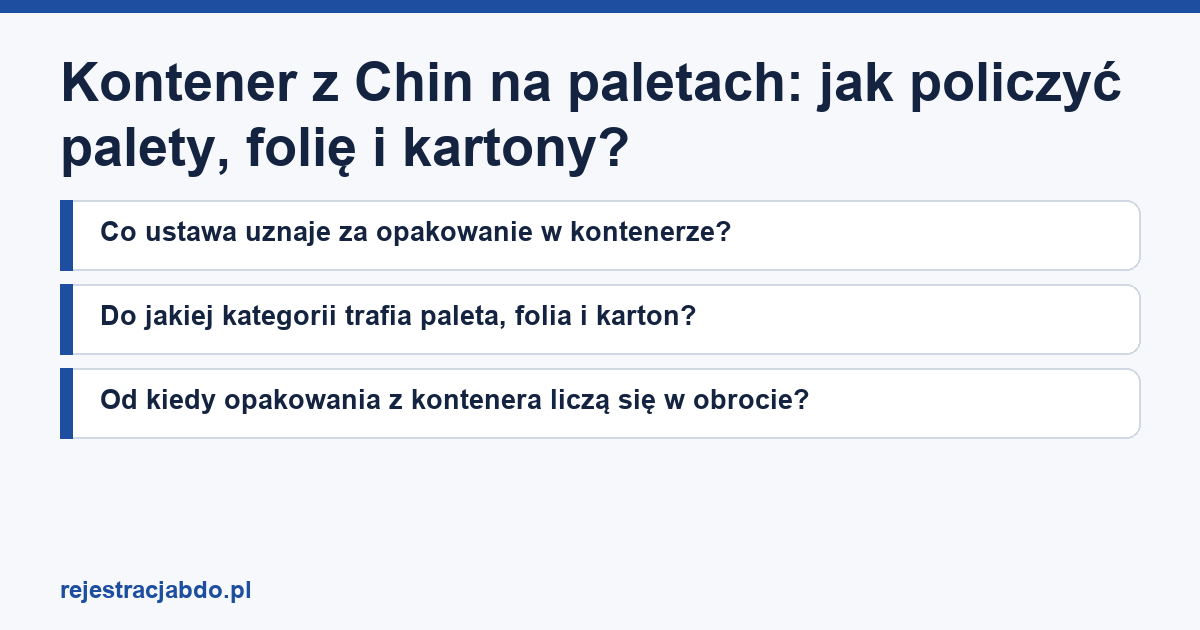 Karta artykułu: Kontener z Chin na paletach: jak policzyć palety, folię i kartony?