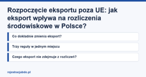 Plansza z tytułem artykułu: Rozpoczęcie eksportu poza UE: jak eksport wpływa na rozliczenia środowiskowe w Polsce?