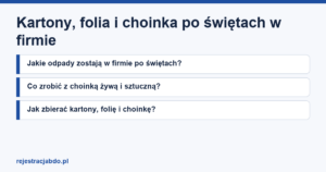 Plansza z tytułem artykułu: Kartony, folia i choinka po świętach w firmie
